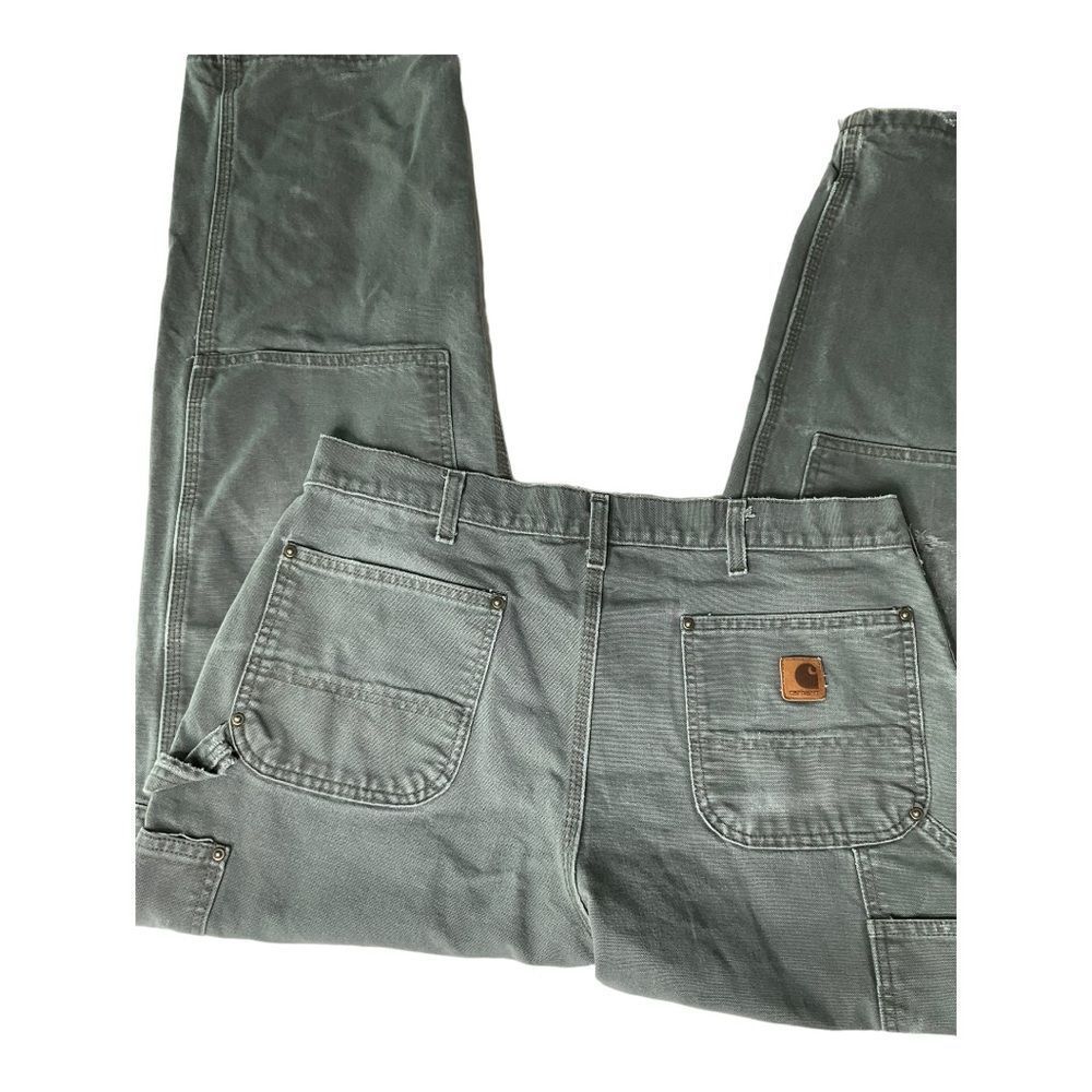 Carhartt Canvas Carpenter Distressed Cargo Pants Size W34/L32 - Picture 6 of 15